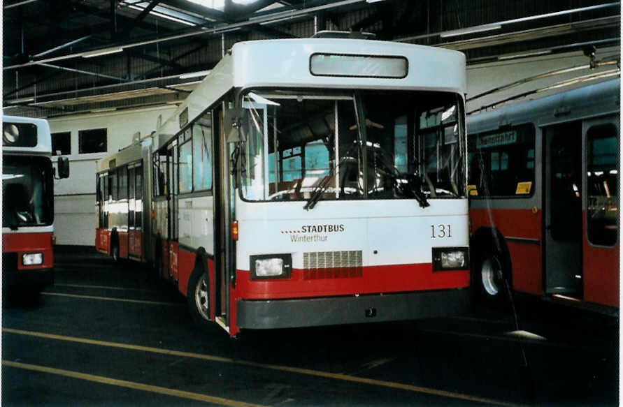 (098'605) - SW Winterthur - Nr. 131 - Saurer/FHS Gelenktrolleybus am 15. September 2007 in Winterthur, Depot Gr�zefeld