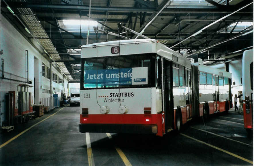 (098'635) - SW Winterthur - Nr. 131 - Saurer/FHS Gelenktrolleybus am 15. September 2007 in Winterthur, Depot Gr�zefeld