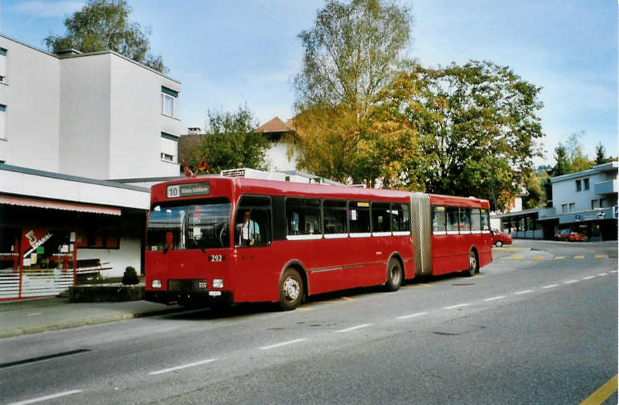 (099'515) - Bernmobil, Bern - Nr. 292/BE 419'292 - Volvo/R&J-Hess-Gangloff am 30. September 2007 in Ostermundigen, Wegm�hleg�ssli