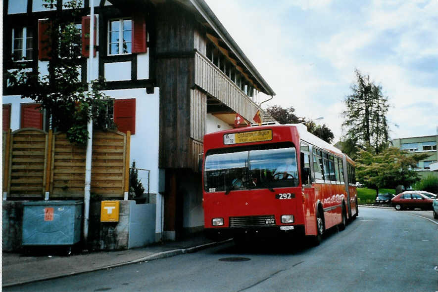 (099'523) - Bernmobil, Bern - Nr. 292/BE 419'292 - Volvo/R&J-Hess-Gangloff am 30. September 2007 in K�niz, Schliern