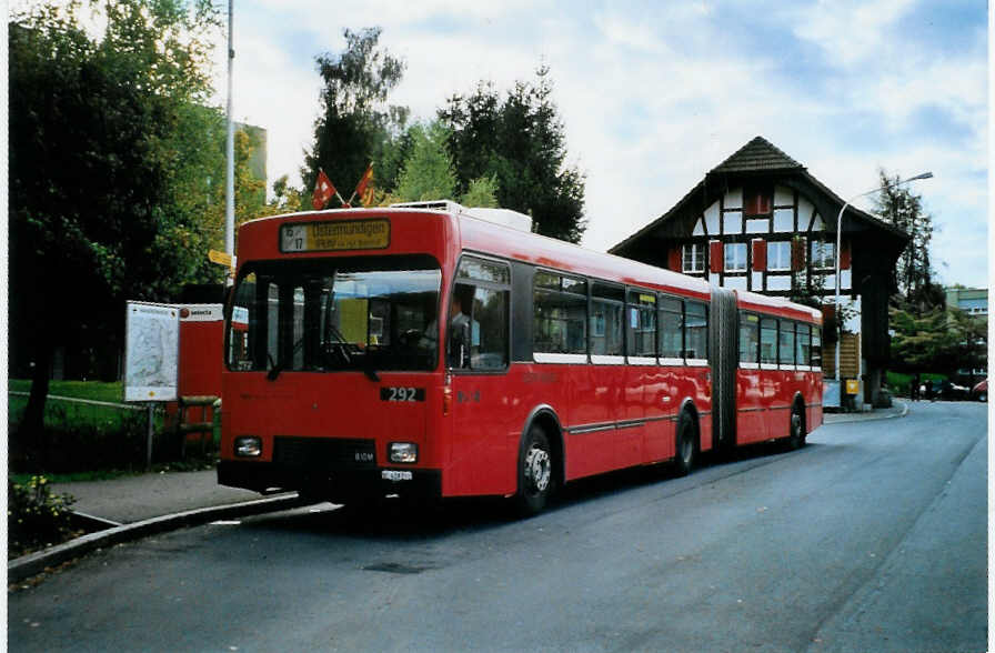 (099'524) - Bernmobil, Bern - Nr. 292/BE 419'292 - Volvo/R&J-Hess-Gangloff am 30. September 2007 in K�niz, Schliern