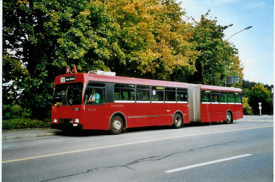 (099'526) - Bernmobil, Bern - Nr. 292/BE 419'292 - Volvo/R&J-Hess-Gangloff am 30. September 2007 in K�niz, Sandw�rfi/Friedhof