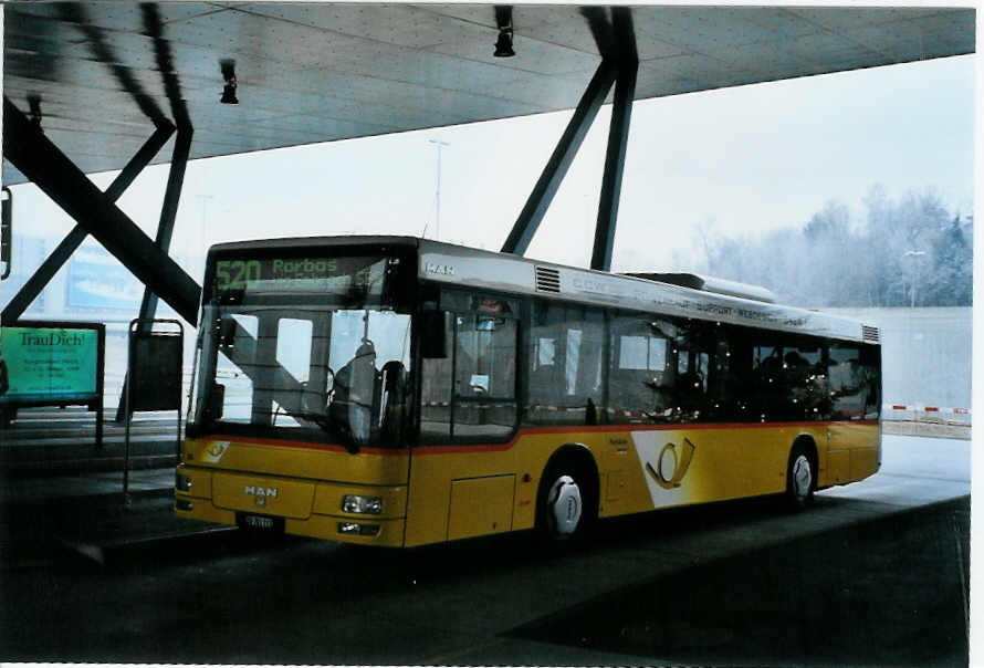 (102'218) - PostAuto Z�rich - Nr. 36/ZH 781'111 - MAN am 23. Dezember 2007 in Z�rich, Flughafen