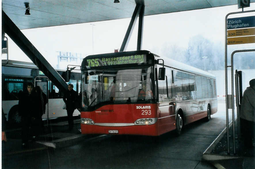 (102'309) - SW Winterthur - Nr. 293/ZH 730'293 - Solaris am 23. Dezember 2007 in Z�rich, Flughafen
