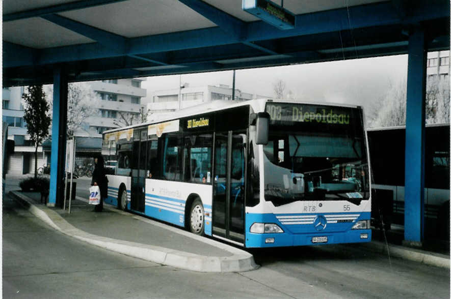 (102'621) - RTB Altst�tten - Nr. 55/SG 220'035 - Mercedes am 29. Dezember 2007 beim Bahnhof Heerbrugg