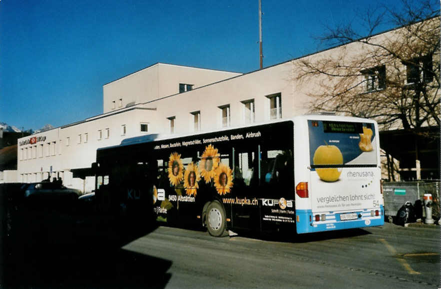 (102'630) - RTB Altst�tten - Nr. 54/SG 155'486 - Mercedes am 29. Dezember 2007 beim Bahnhof Buchs