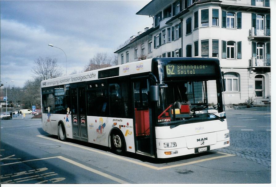 (103'822) - Lengacher, M�nsingen - Nr. 7/BE 382'422 - MAN am 1. Februar 2008 beim Bahnhof M�nsingen