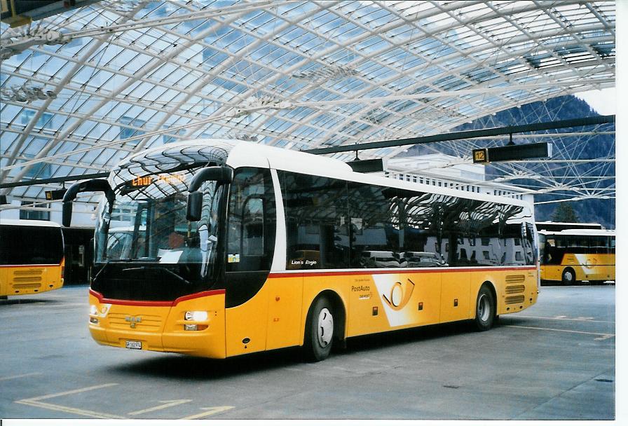 (104'008) - PostAuto Graub�nden - GR 162'977 - MAN am 4. Februar 2008 in Chur, Postautostation
