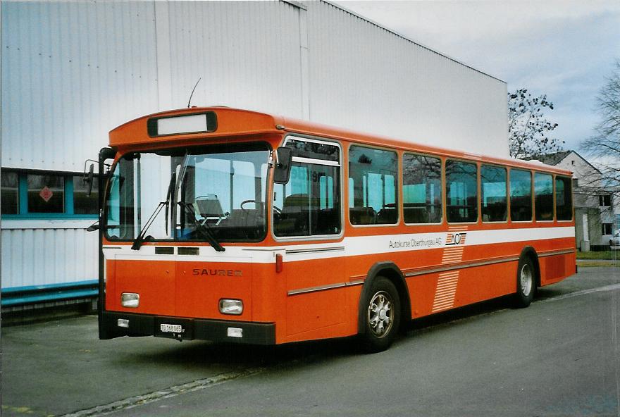 (104'114) - AOT Amriswil - Nr. 8/TG 168'065 - Saurer/T�scher (ex Frommelt, Vaduz) am 4. Februar 2008 in Amriswil, Garage II