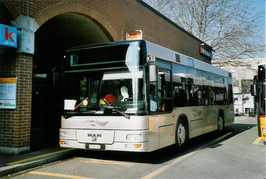 (104'133) - Lengacher, M�nsingen - Nr. 7/BE 556'335 - MAN/G�ppel (ex AFA Adelboden Nr. 55; ex Matt, FL-Mauren Nr. 66) am 11. Februar 2008 beim Bahnhof M�nsingen