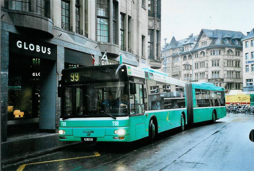(104'613) - BVB Basel - Nr. 780/BS 3280 - MAN am 20. Februar 2008 in Basel, Schiffl�nde
