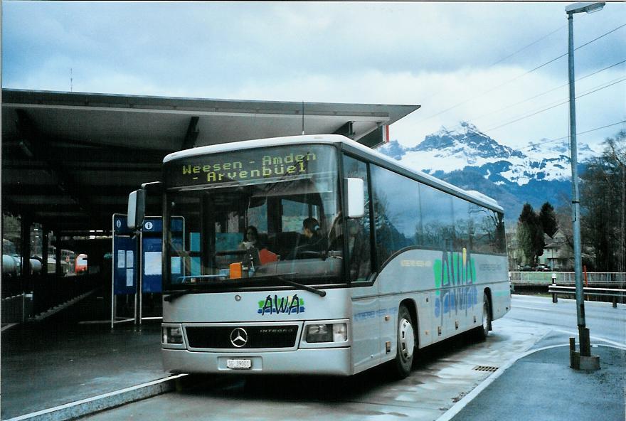 (104'822) - AWA Amden - Nr. 1/SG 39'001 - Mercedes am 1. M�rz 2008 beim Bahnhof Ziegelbr�cke