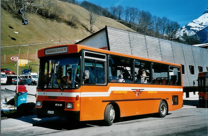 (104'928) - AS Engi - Nr. 8/GL 7708 - NAW/Hess (ex ZVB Zug Nr. 42) am 9. M�rz 2008 in Elm, Sportbahnen