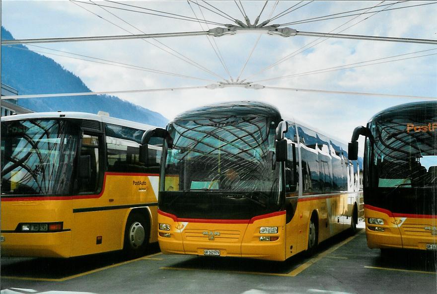 (104'935) - PostAuto Graub�nden - GR 162'979 - MAN am 9. M�rz 2008 in Chur, PostAutostation