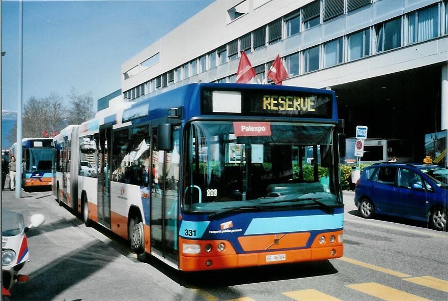 (105'107) - TPG Gen�ve - Nr. 331/GE 96'709 - Volvo am 15. M�rz 2008 in Gen�ve, Palexpo