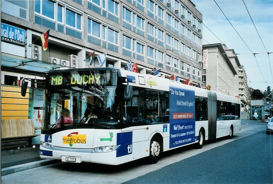(105'232) - TL Lausanne - Nr. 535/VD 1599 - Solaris am 15. M�rz 2008 beim Bahnhof Lausanne
