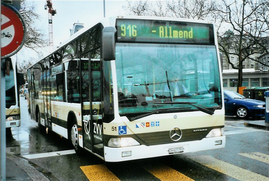 (105'431) - AZZK Zollikon - Nr. 51/ZH 627'751 - Mercedes am 17. M�rz 2008 in Z�rich, Bellevue