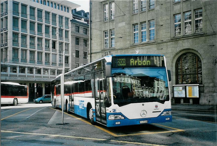 (105'903) - VBRF Regensdorf - Nr. 11/ZH 453'406 - Mercedes am 29. M�rz 2008 beim Bahnhof St. Gallen