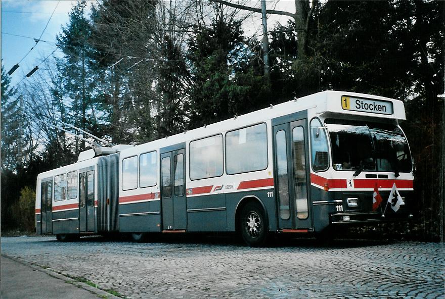 (105'919) - VBSG St. Gallen - Nr. 111 - Saurer/Hess Gelenktrolleybus am 29. M�rz 2008 in St. Gallen, Stocken