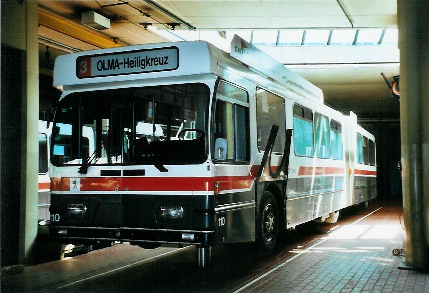 (105'933) - VBSG St. Gallen - Nr. 110 - Saurer/Hess Gelenktrolleybus am 29. M�rz 2008 in St. Gallen, Depot