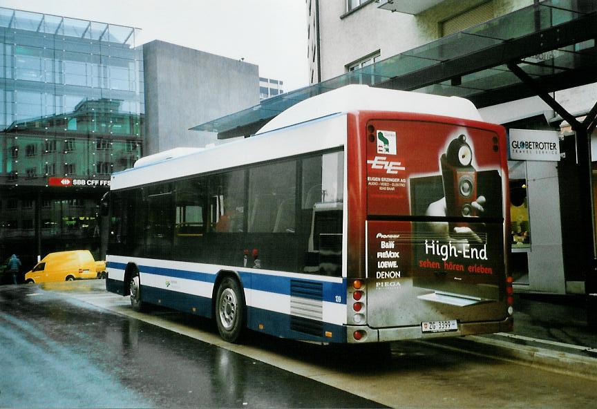 (106'109) - ZVB Zug - Nr. 139/ZG 3399 - Scania/Hess am 31. M�rz 2008 beim Bahnhof Zug