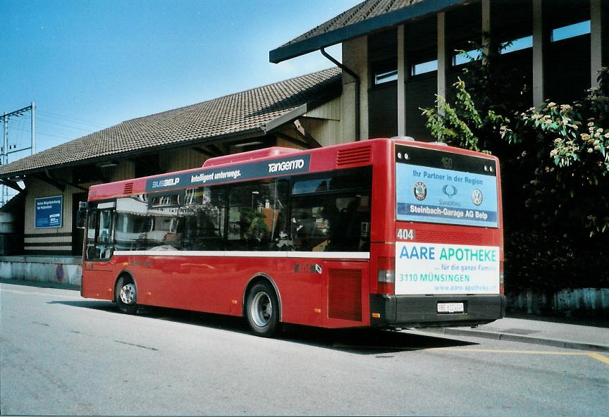 (107'031) - Bernmobil, Bern - Nr. 404/BE 612'404 - MAN/G�ppel am 10. Mai 2008 beim Bahnhof Konolfingen