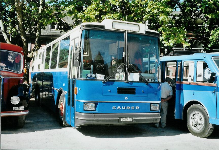 (108'015) - Hauser, W�denswil - ZH 203'215 - Saurer/R&J (ex Bucher, Gr�t; ex P 25'648) am 21. Juni 2008 in Aigle, Saurertreffen