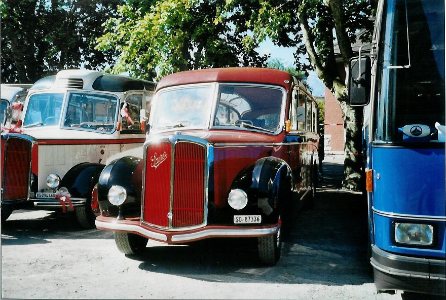 (108'032) - Eberhard, Messen - SO 87'336 - Saurer/R&J (ex Blaser, Hasle-R�egsau; ex Feller, Luterbach; ex AWL Littenheid) ex TSG Blumenstein Nr. 6) am 21. Juni 2008 in Aigle, Saurertreffen