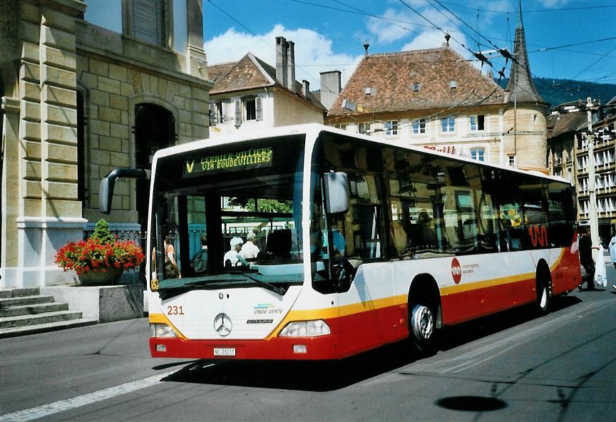 (109'905) - VR La Chaux-de-Fonds - Nr. 231/NE 28'231 - Mercedes am 2. August 2008 in Neuch�tel, Place Pury