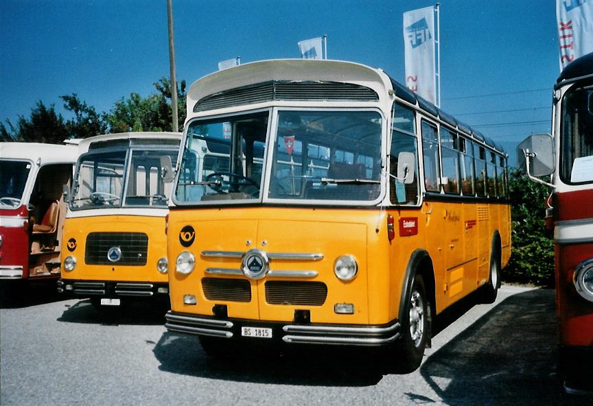 (110'601) - Stebler, Basel - BS 1815 - Saurer/FHS (ex Reber, Basel; ex Eggenberger, M�riken; ex Ott, Wetzikon; ex OPC Ennetb�rgen Nr. 3; ex AVG Grindelwald; ex P 24'143) am 30. August 2008 in Niederbipp, Saurertreffem