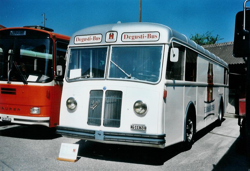 (110'625) - Feldschl�sschen, Rheinfelden - AG 11'363 U - Saurer/Saurer (ex VBZ Z�rich Nr. 284) am 30. August 2008 in Niederbipp, Saurertreffen