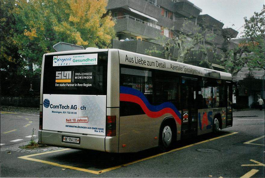 (111'403) - Lengacher, M�nsingen - Nr. 7/BE 556'335 - MAN/G�ppel (ex AFA Adelboden Nr. 55; ex Matt, FL-Mauren Nr. 66) am 11. Oktober 2008 beim Bahnhof M�nsingen