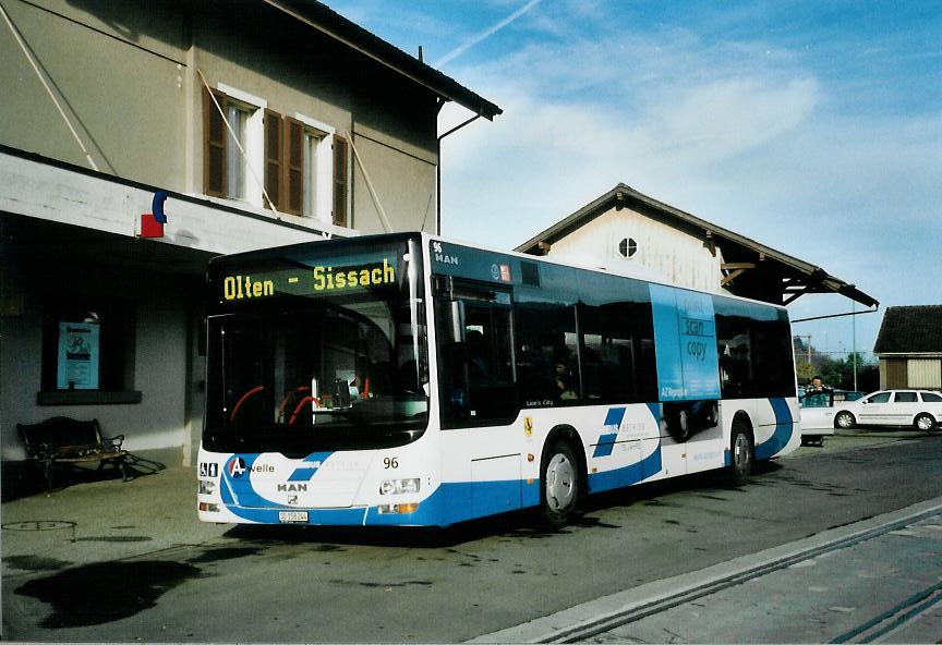 (111'808) - BOGG Wangen b.O. - Nr. 96/SO 158'244 - MAN am 2. November 2008 beim Bahnhof L�ufelfingen
