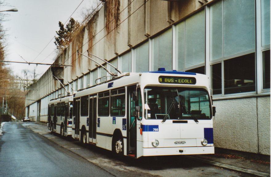 (113'110) - TL Lausanne - Nr. 766 - NAW/Lauber Trolleybus am 22. Dezember 2008 in Lausanne, D�p�t Borde