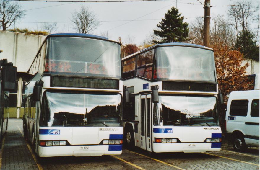 (113'113) - TL Lausanne - Nr. 506/VD 1392 + Nr. 503/VD 1094 - Neoplan am 22. Dezember 2008 in Lausanne, D�p�t Borde