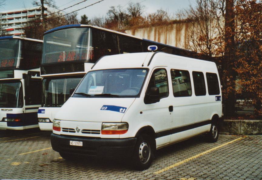 (113'116) - TL Lausanne - Nr. 3/VD 57'871 - Renault am 22. Dezember 2008 in Lausanne, D�p�t Borde