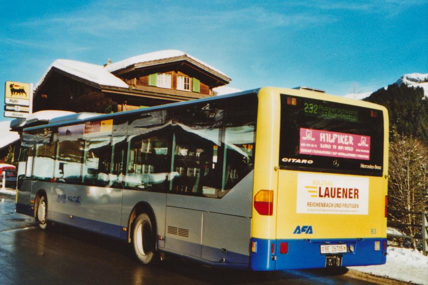 (113'608) - AFA Adelboden - Nr. 93/BE 26'705 - Mercedes (ex Nr. 5) am 4. Januar 2009 in Adelboden, M�hleport