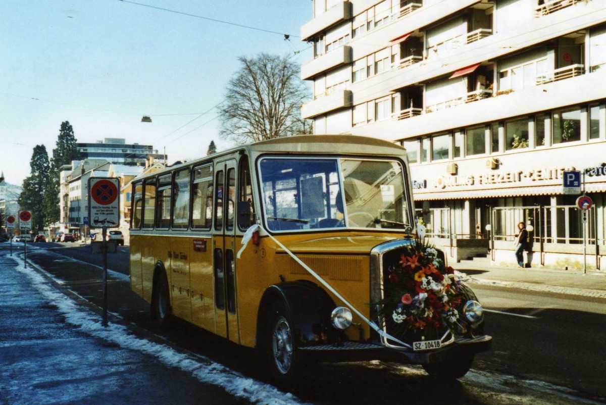 (113'901) - Oldie-Tours, Z�risee, Wollerau - Nr. 2/SZ 10'418 - Saurer/R&J (ex Jaggi, Kippel Nr. 4) am 17. Januar 2009 in St. Gallen, OLMA