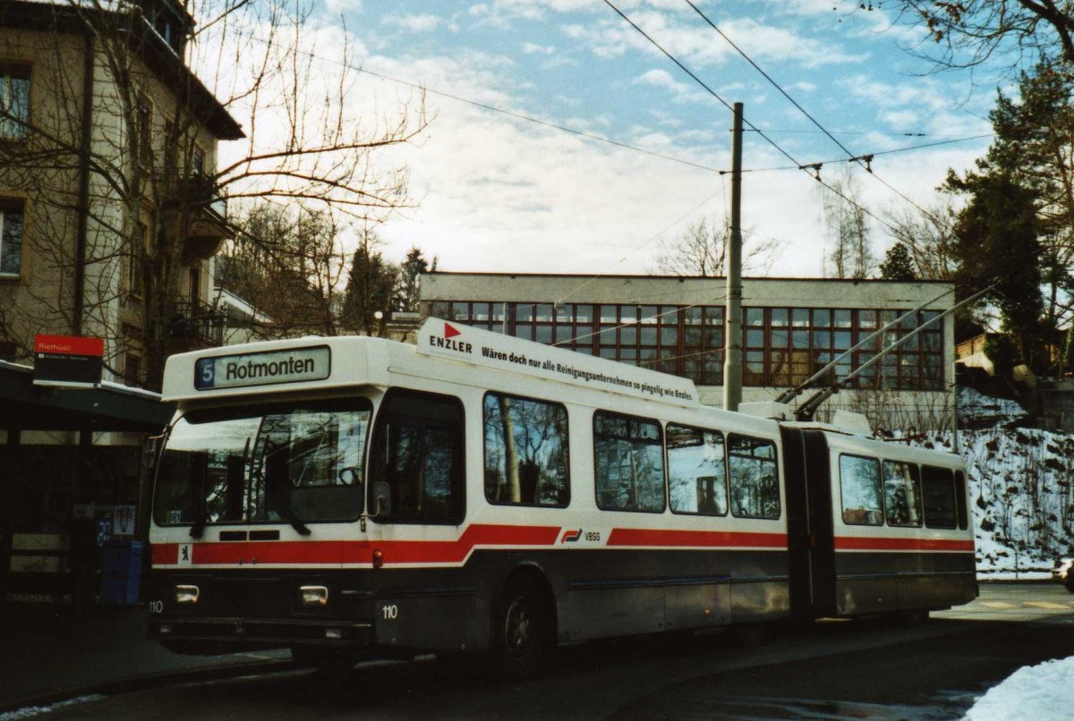 (113'926) - VBSG St. Gallen - Nr. 110 - Saurer/Hess Gelenktrolleybus am 17. Januar 2009 in St. Gallen, Rieth�sli