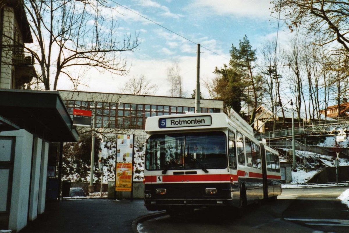 (113'927) - VBSG St. Gallen - Nr. 110 - Saurer/Hess Gelenktrolleybus am 17. Januar 2009 in St. Gallen, Rieth�sli