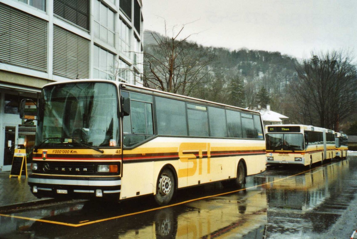 (114'416) - STI Thun - Nr. 45/BE 322'545 - Setra (ex AGS Sigriswil Nr. 3) am 17. Februar 2009 bei der Schiffl�ndte Thun
