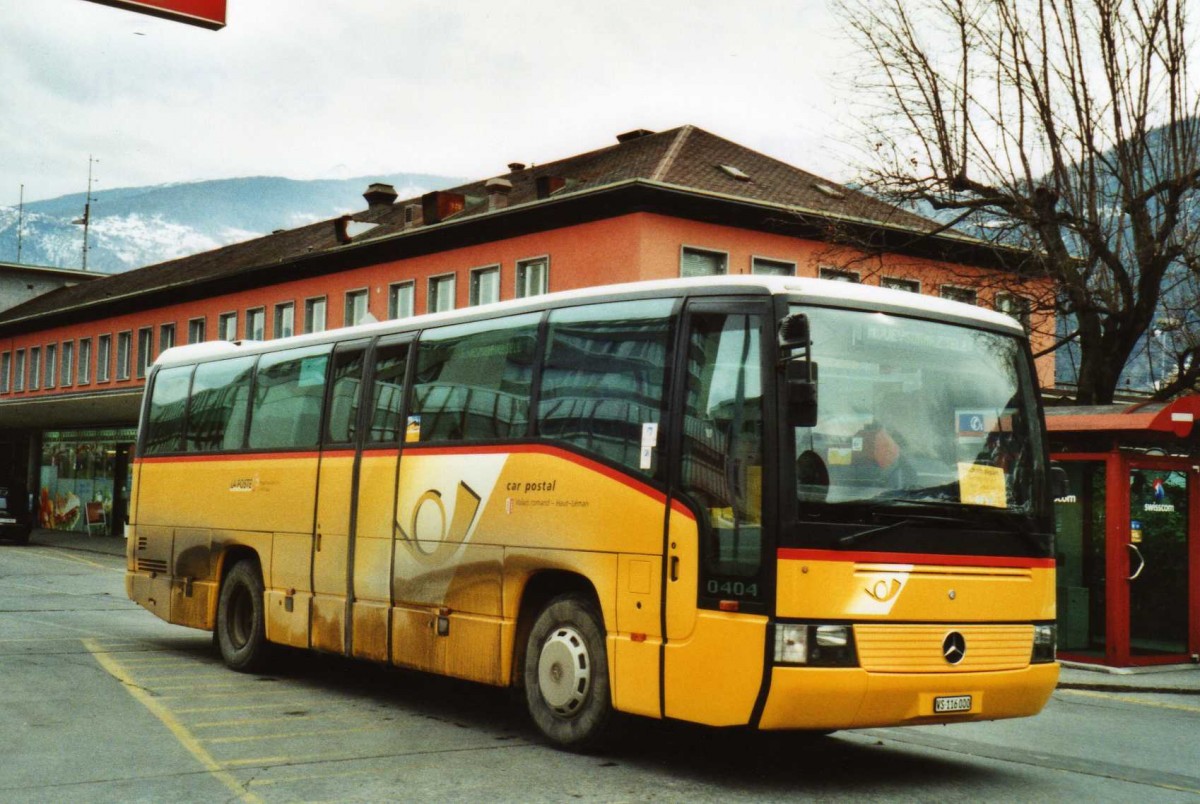 (114'706) - Theytaz, Sion - VS 116'000 - Mercedes (ex Rielle, Sion) am 1. M�rz 2009 beim Bahnhof Sion