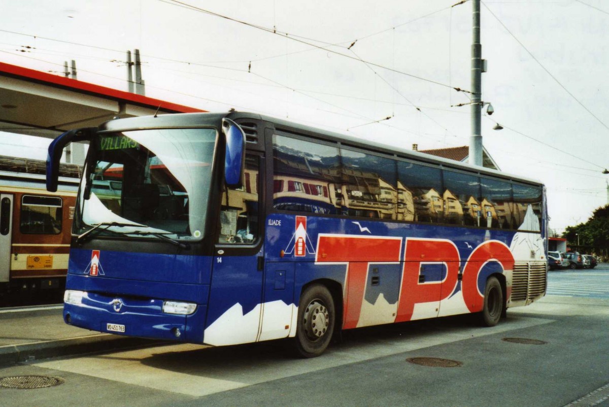 (114'713) - TPC Aigle - Nr. 14/VD 451'763 - Irisbus am 1. M�rz 2009 beim Bahnhof Aigle