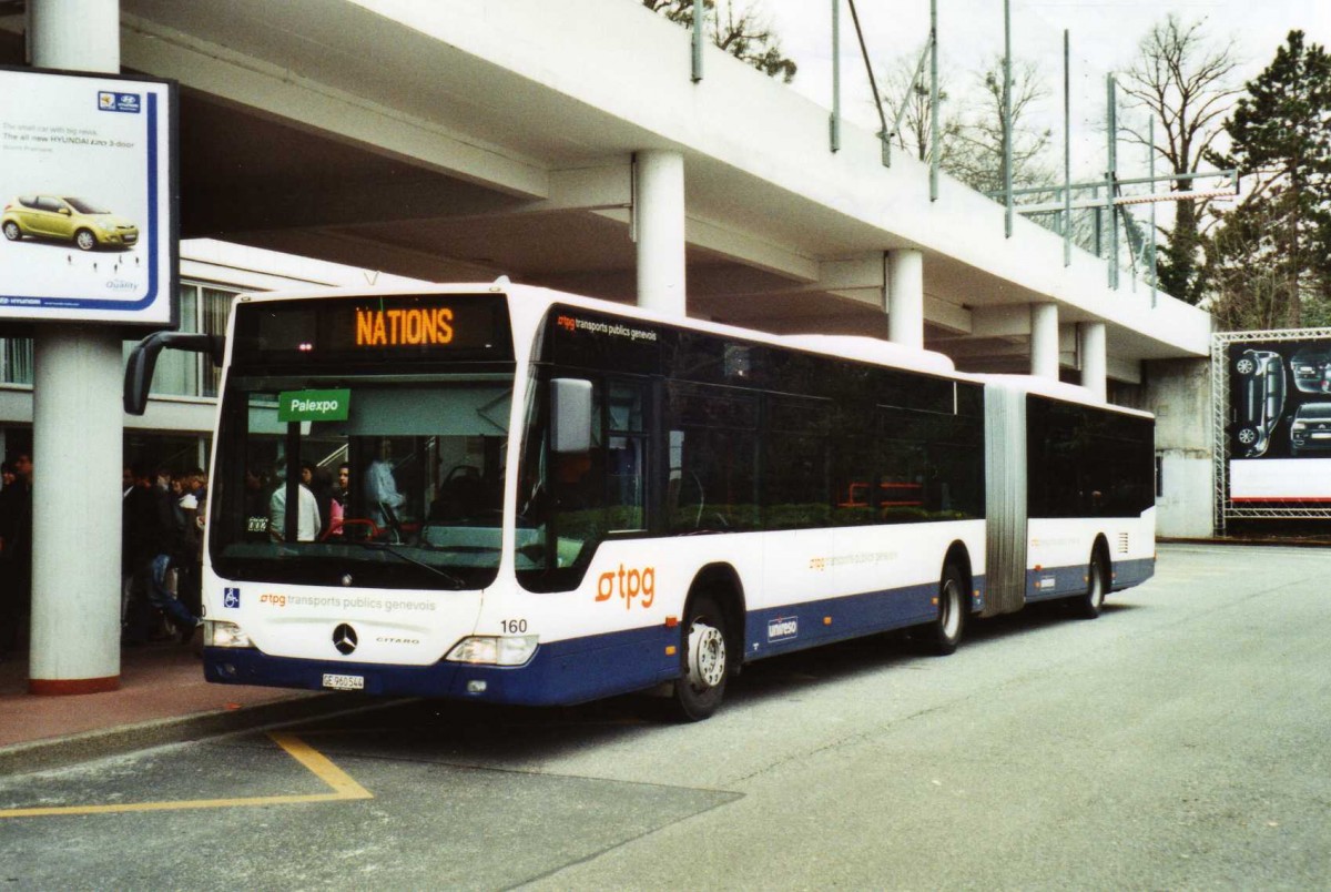 (114'814) - TPG Gen�ve - Nr. 160/GE 960'544 - Mercedes am 8. M�rz 2009 in Gen�ve, Palexpo