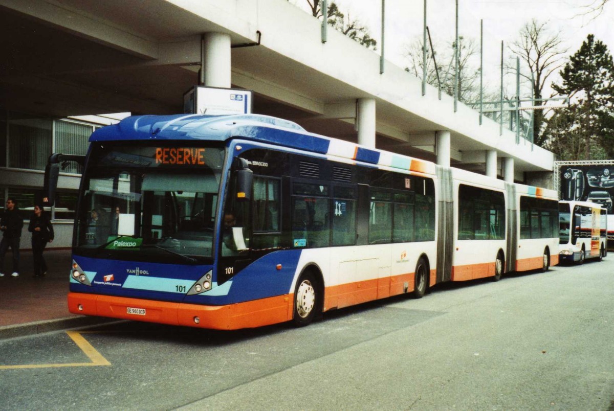 (114'821) - TPG Gen�ve - Nr. 101/GE 960'019 - Van Hool am 8. M�rz 2009 in Gen�ve, Palexpo