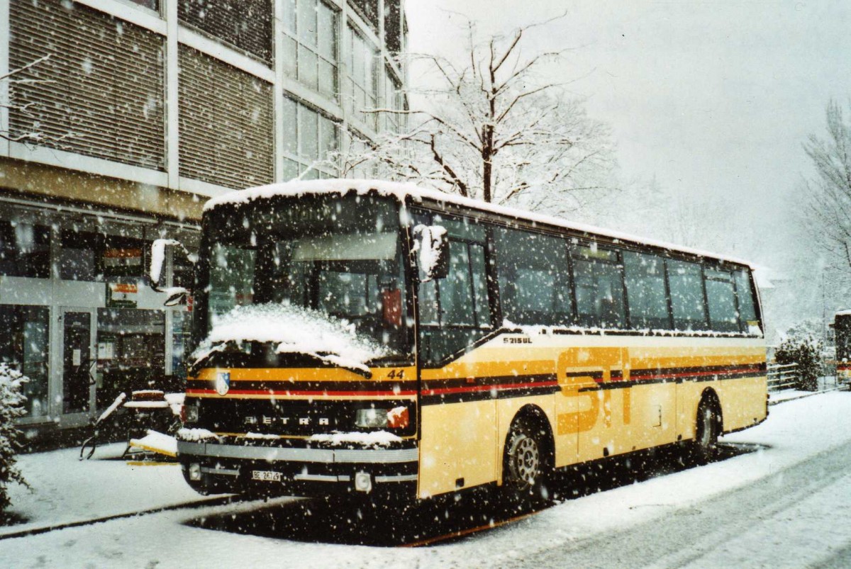 (115'016) - STI Thun - Nr. 44/BE 26'729 - Setra (ex AGS Sigriswil) am 9. M�rz 2009 bei der Schiffl�ndte Thun