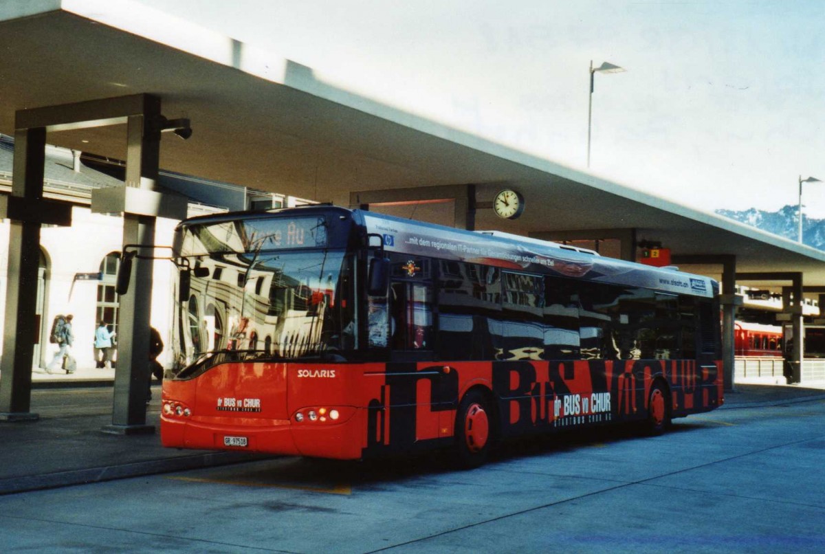 (115'037) - SBC Chur - Nr. 18/GR 97'518 - Solaris am 14. M�rz 2009 beim Bahnhof Chur