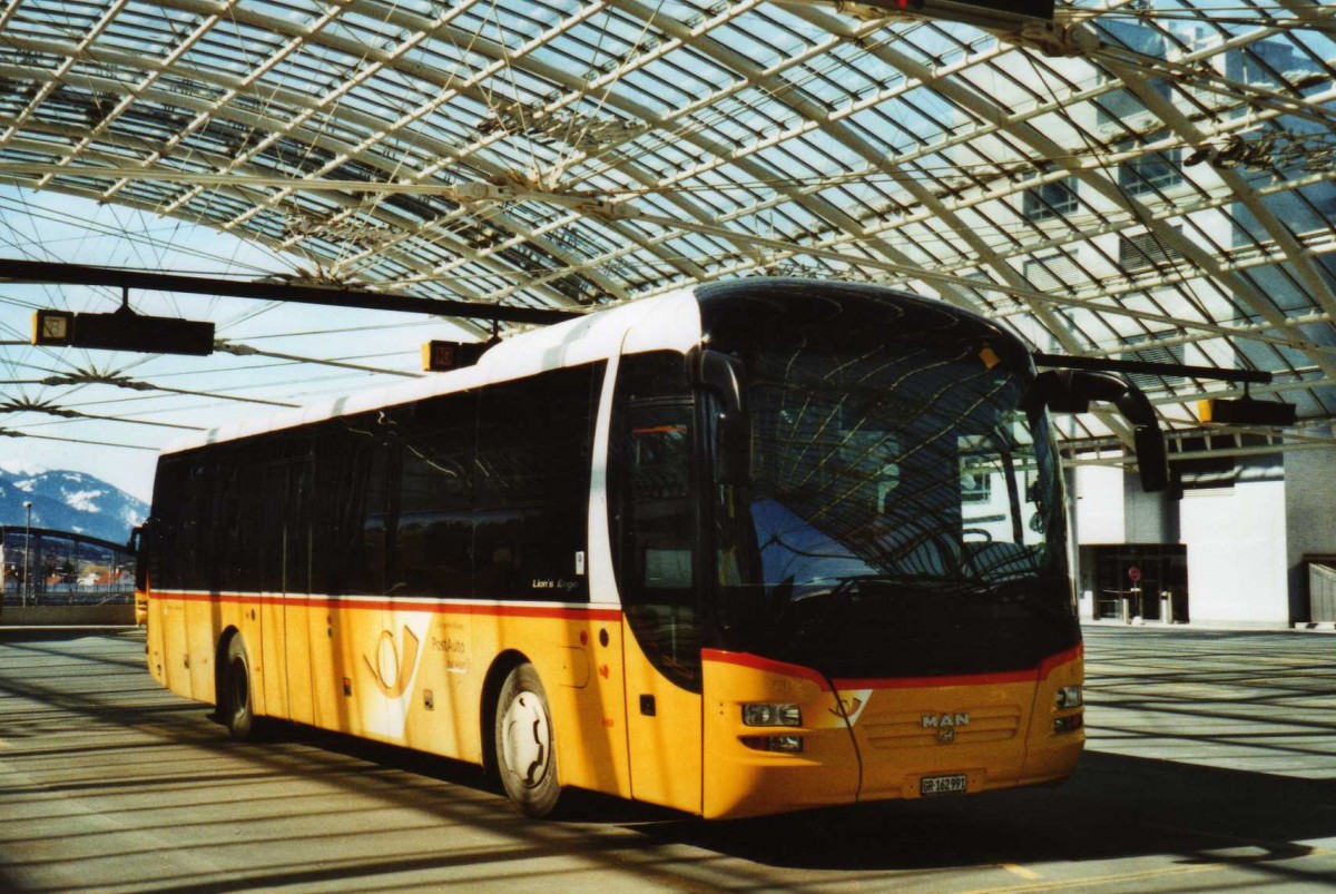 (115'116) - PostAuto Graub�nden - GR 162'991 - MAN am 14. M�rz 2009 in Chur, Postautostation