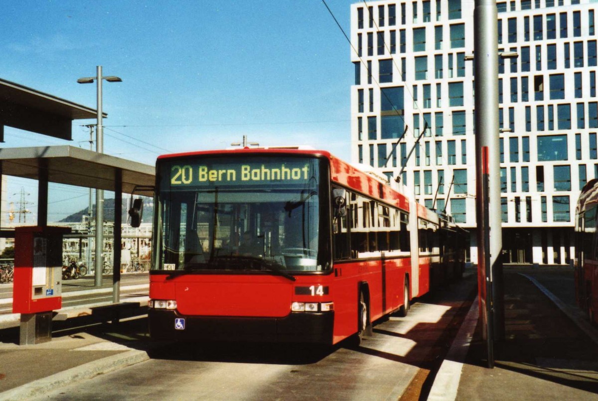 (115'233) - Bernmobil, Bern - Nr. 14 - NAW/Hess Gelenktrolleybus am 16. M�rz 2009 in Bern, Wankdorf