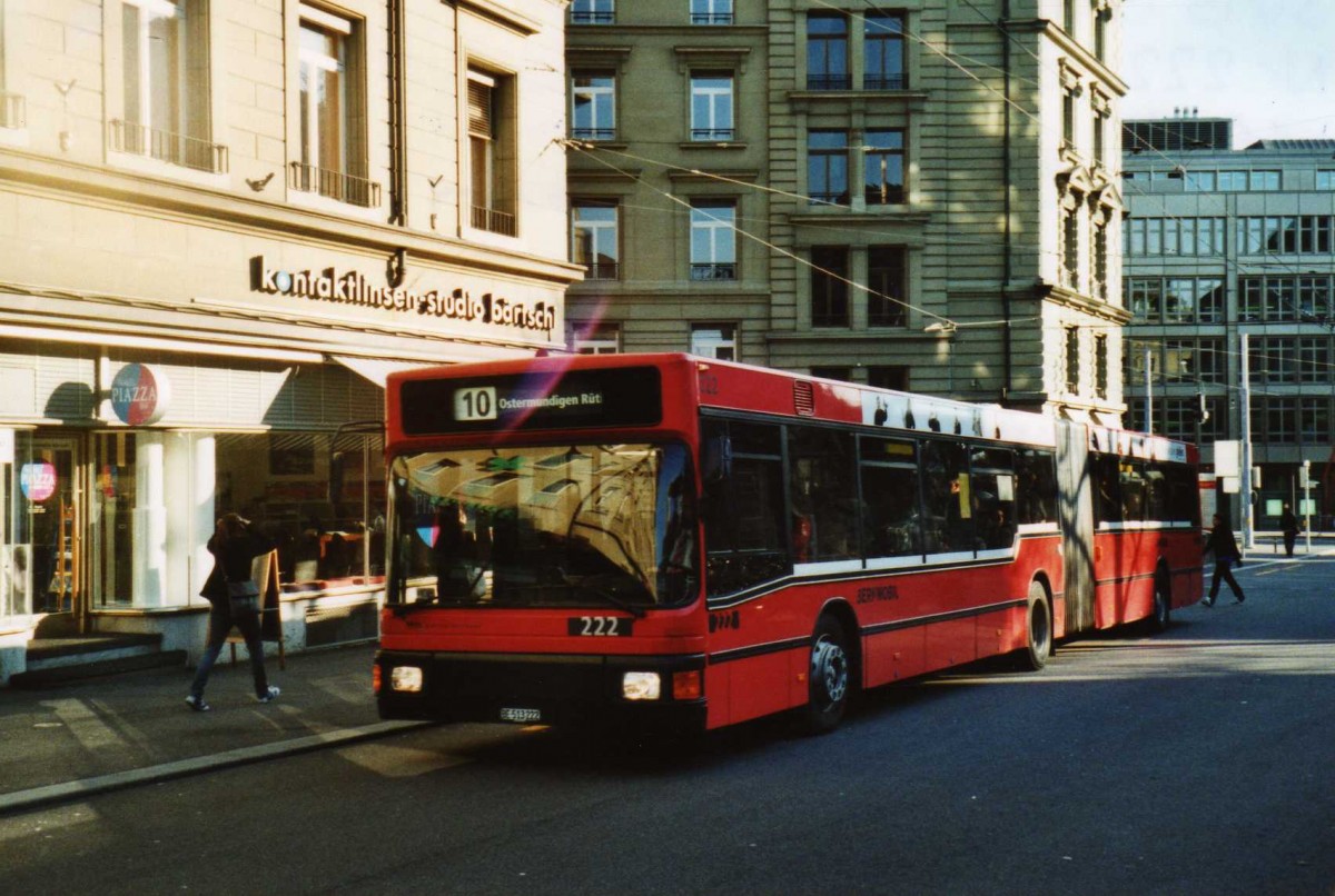(115'320) - Bernmobil, Bern - Nr. 222/BE 513'222 - MAN am 16. M�rz 2009 in Bern, Hirschengraben